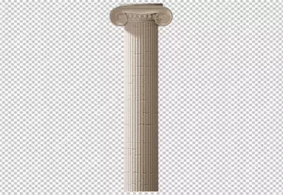 isolated and realistic antique white columns icon set on transparent BG