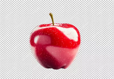 Fresh Red Apple with Water Droplets Vibrant Healthy Fruit Food Photography image