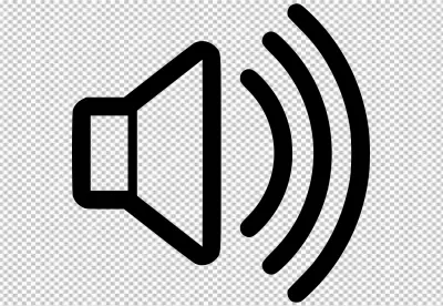 Simple outline icon of a speaker with sound waves emitting