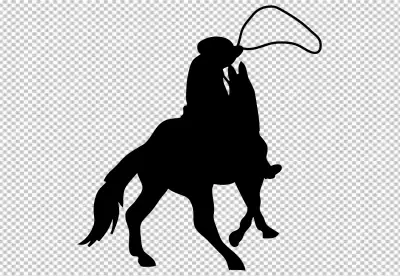Cowboy silhouette with horse against 