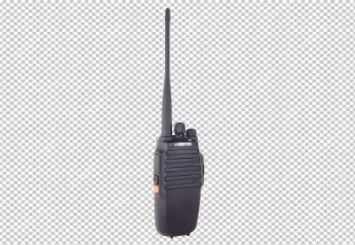 Walkietalkie communication radio on a transparent b