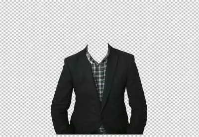 Men coat black color transparent BG
