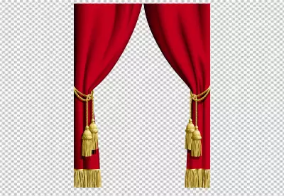 White curtains isolated transparent