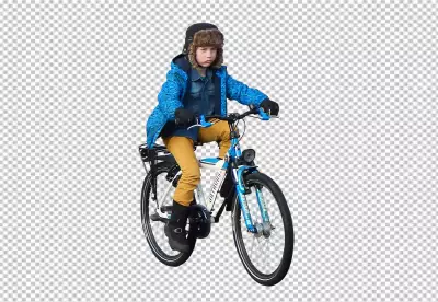 Man riding a bicycle to do exercise transparent BG