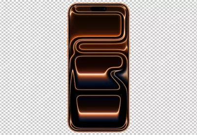 Dynamic Glowing Abstract Wallpaper on Modern Orange Smartphone Screen image