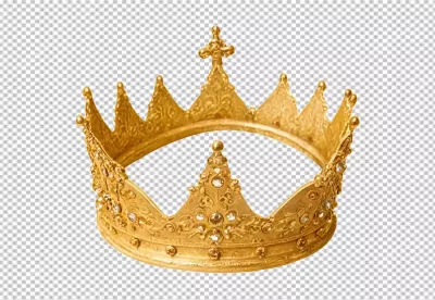 Majestic Golden Crown Adorned with Sparkling Jewels for Royalty and Celebration image