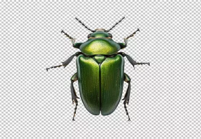 Vibrant Green Metallic Jewel Beetle PNG for Nature and Design Projects image