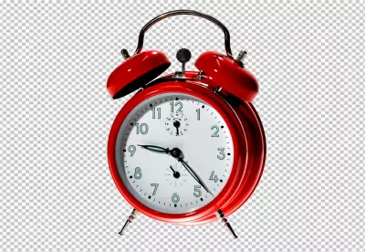 Red clock transparent background  