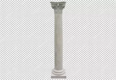 Antique marble pillars set isolated on PNG
