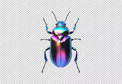Vibrant Iridescent Beetle PNG Cutout for Nature and Design Projects image