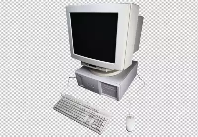 View of retro computer and technology transparent background PNG