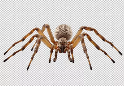 Detailed Brown Spider Front View High-Quality PNG Cutout for Design image