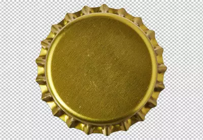 Golden bottle cap transparent background