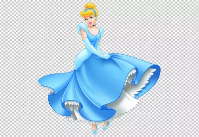 Cartoon cinderella princess with cute elements png