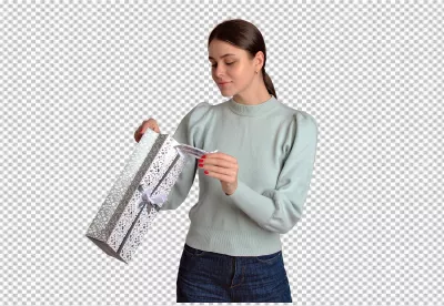 Joyful Woman Opening Elegant Gift Box for a Special Occasion image