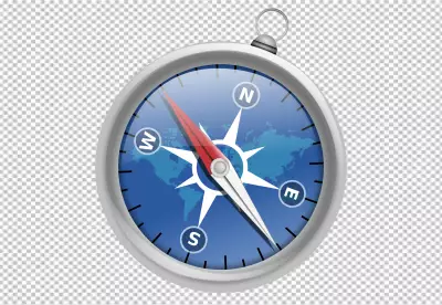 Person navigating with a compass  isolated