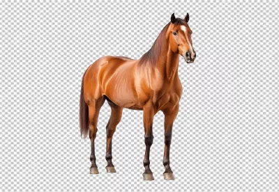 Majestic Bay Horse Standing Gracefully for Elegant Design Projects image