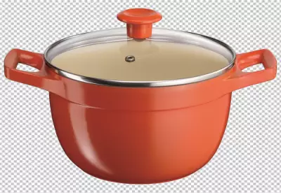 frying pan with lid top and side view realistic