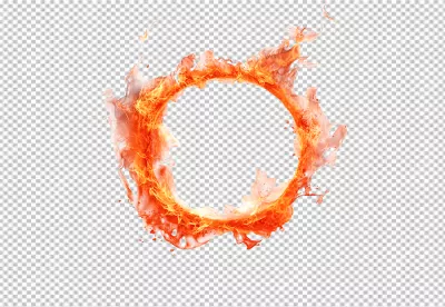 Dynamic Fiery Ring with Luminous Energy Effect PNG Cutout image