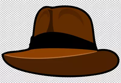 Brown cowboy hat isolated on transparent background