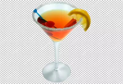Exotic cocktail with orange and cherry