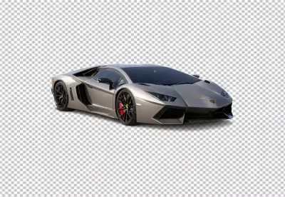 Luxurious Grey Lamborghini Aventador with Red Brake Calipers and Sleek Black Wheels image