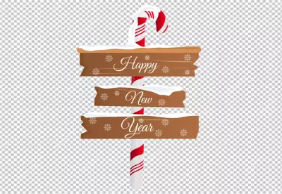 Happy New Year wooden sign