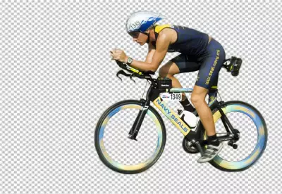 Sports man riding bike  PNG