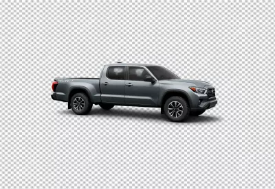 Modern Grey Pickup Truck Side View Isolated on White Background for Automotive Display image