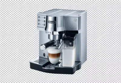 Coffee machine making a perfect cup of coffee transparent BG