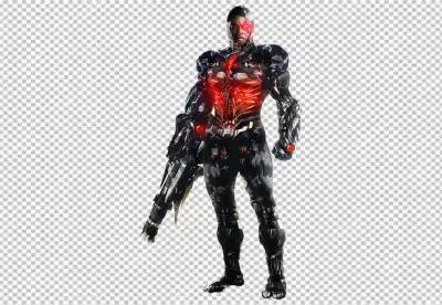 Scene with futuristic robot used in the construction industry PNG