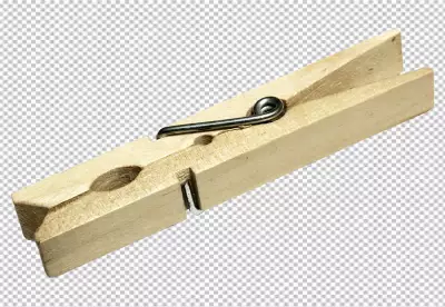 Colorful clothespins hanging on a string  transparent BG