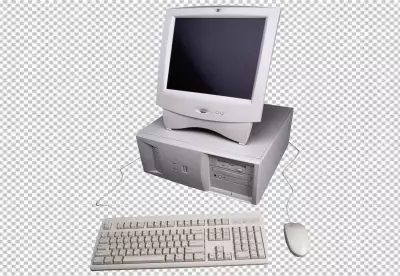 PNG  View of retro computer and technology