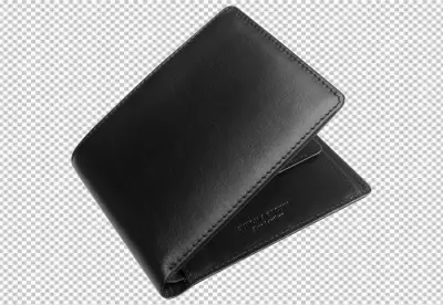 Professional Black Leather Bifold Wallet Elegant Accessory for Men image