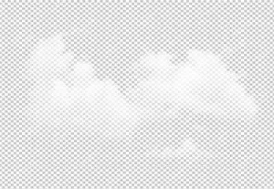 Translucent blue cloudy sky with realistic fluffy clouds PNG