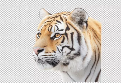 Majestic Tiger Head Profile Wildlife Animal Cutout for Design image