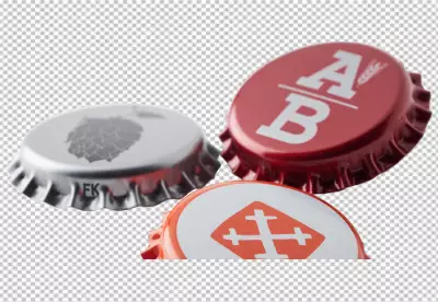 Three bottle cap transparent background 