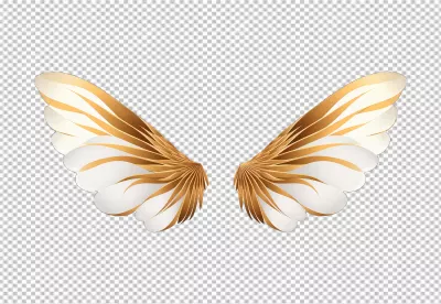 Elegant Golden Fantasy Wings Digital Art for Mythical Design image