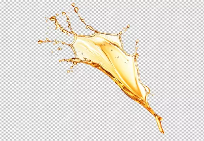 Dynamic Golden Beverage Splash Art PNG for Creative Design image
