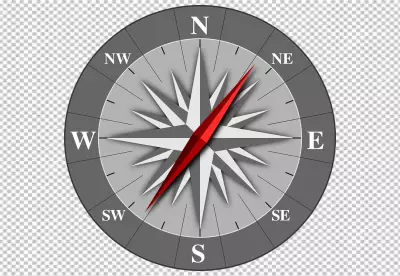 Realistic map compass art