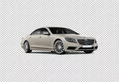 Elegant Beige Mercedes-Benz S-Class Luxury Sedan Isolated on White Background image