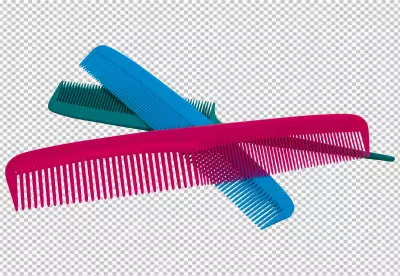 PNG Hair coloring realistic set with isolated image of comb on