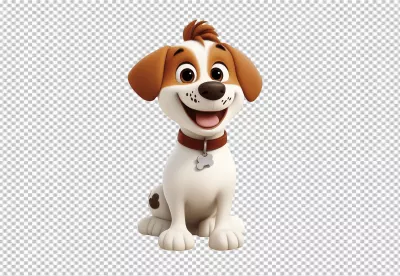 Cute Happy Cartoon Dog Sitting Smiling Playfully PNG Image Download image