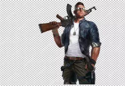 Army soldiers fighting with guns and defending transparent background 