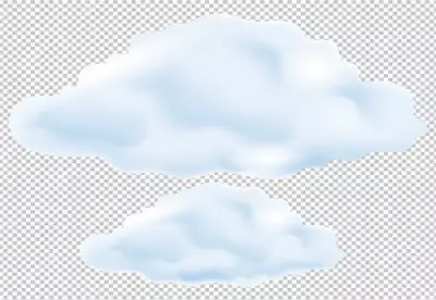 white clouds and blue sky from  transparent background 