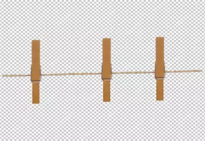 Rustic wooden clothespins on a sunlit laundry PNG BG