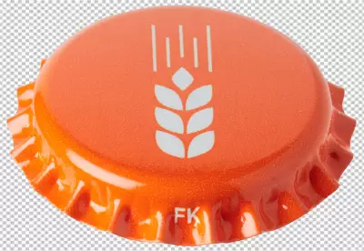 Orange color bottle cap PNG