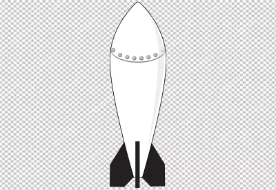 Minimalist Atomic Bomb Illustration with Sleek Design and Black Fins image