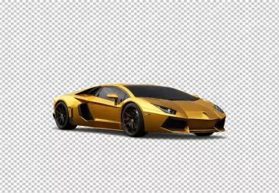 Sleek Golden Luxury Sports Car Isolated on a Pristine White Background image