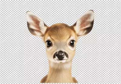 Adorable Baby Deer Fawn Headshot PNG Cutout for Cute Animal Designs image